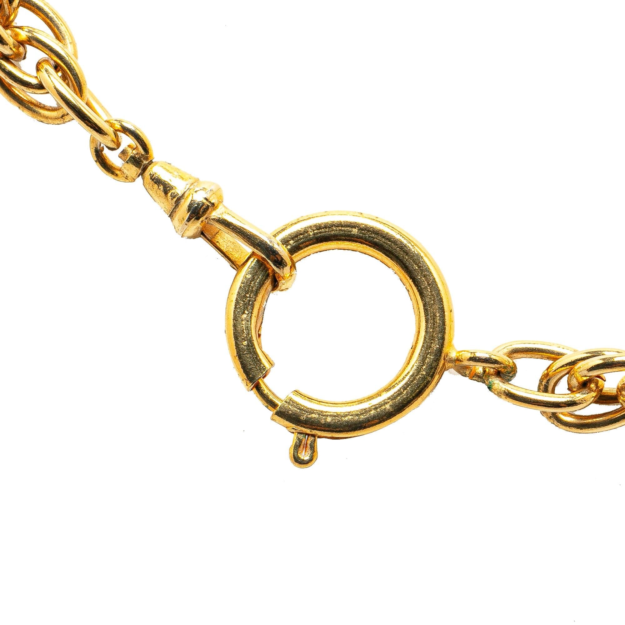 Chanel Gold Plated Coco Mademoiselle Chain Necklace (SHG-J15D4E)