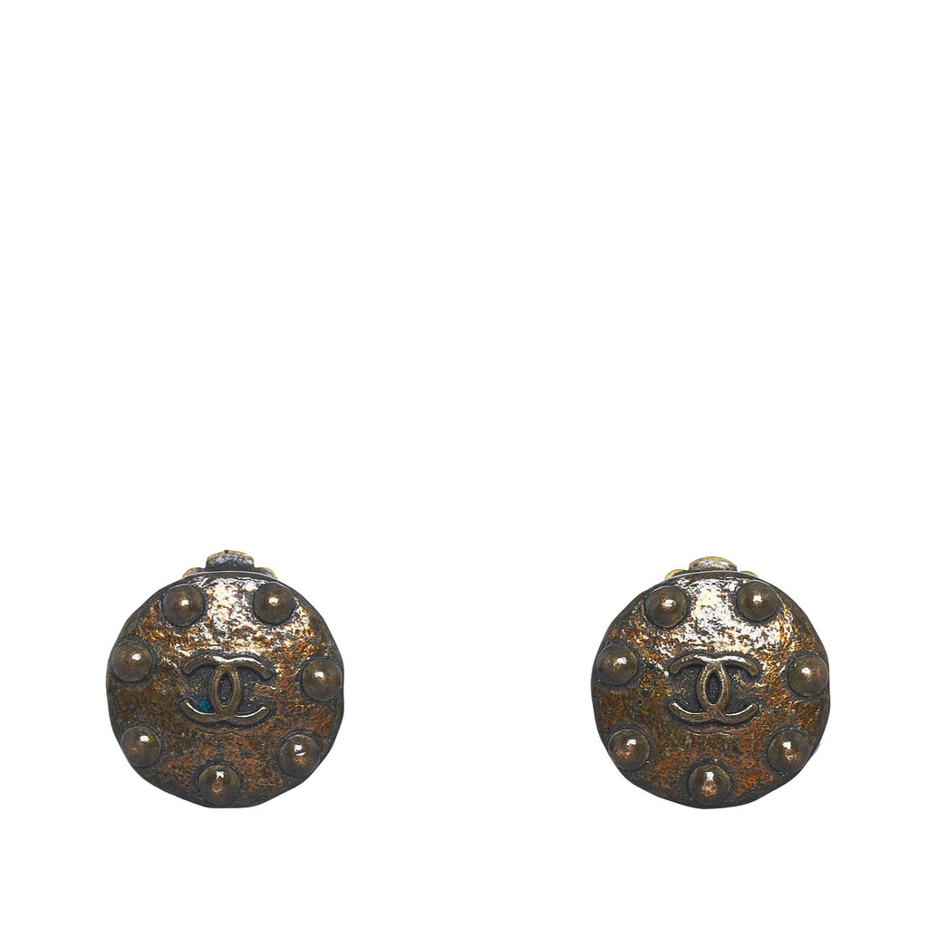 Chanel Gold-Tone Clip-On CC Earrings (SHG-GUWEtm)