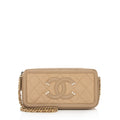 Chanel Grained Calfskin CC Filigree Clutch with Chain (SHF-22656)