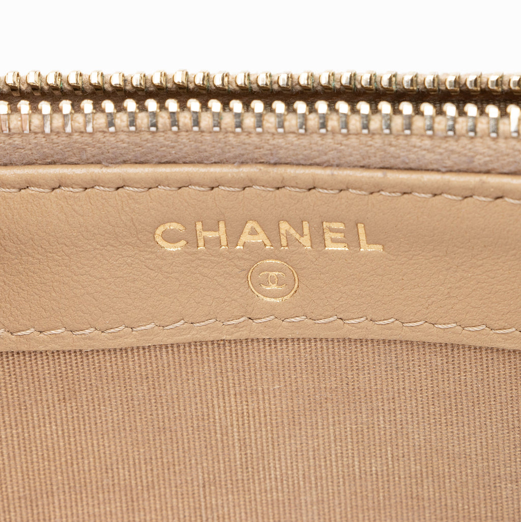 Chanel Grained Calfskin CC Filigree Clutch with Chain (SHF-22656)