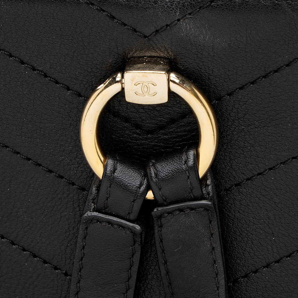 Chanel Chevron Grained Calfskin CC Backpack