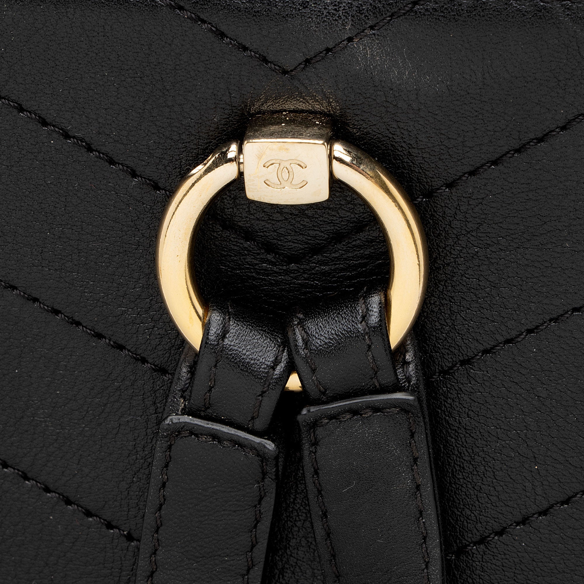 Chanel Chevron Grained Calfskin CC Backpack