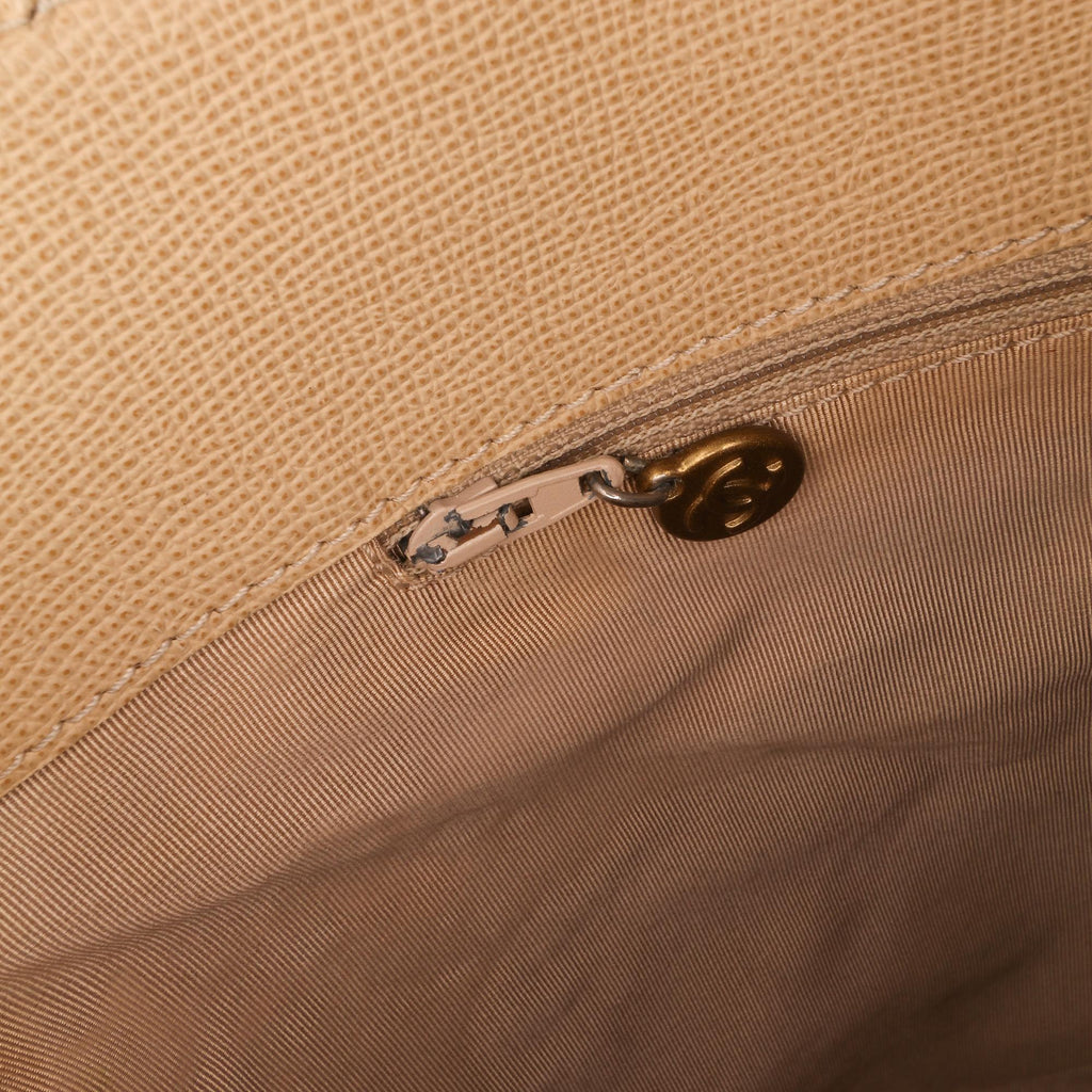 Chanel Grained Calfskin Tortoise Top Handle Tote