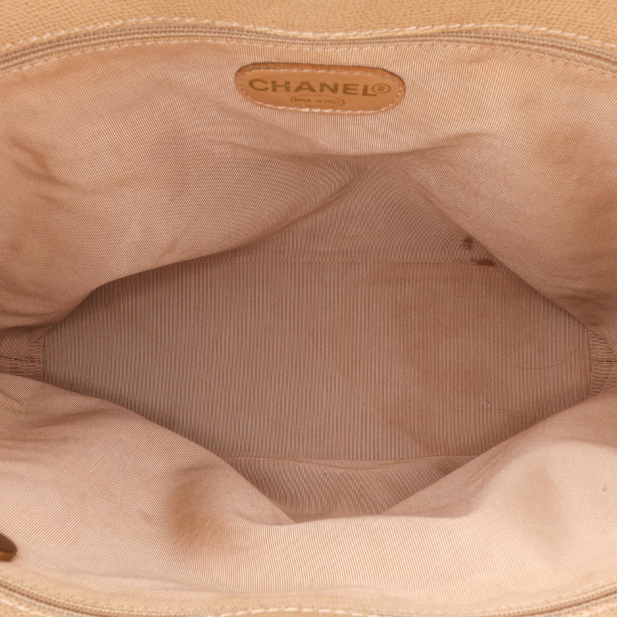Chanel Grained Calfskin Tortoise Top Handle Tote