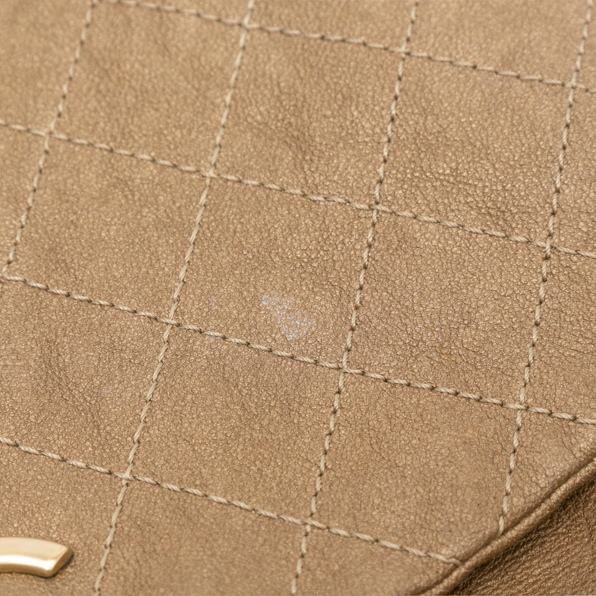 Chanel Grained Metallic Calfskin Trianon Messenger Flap