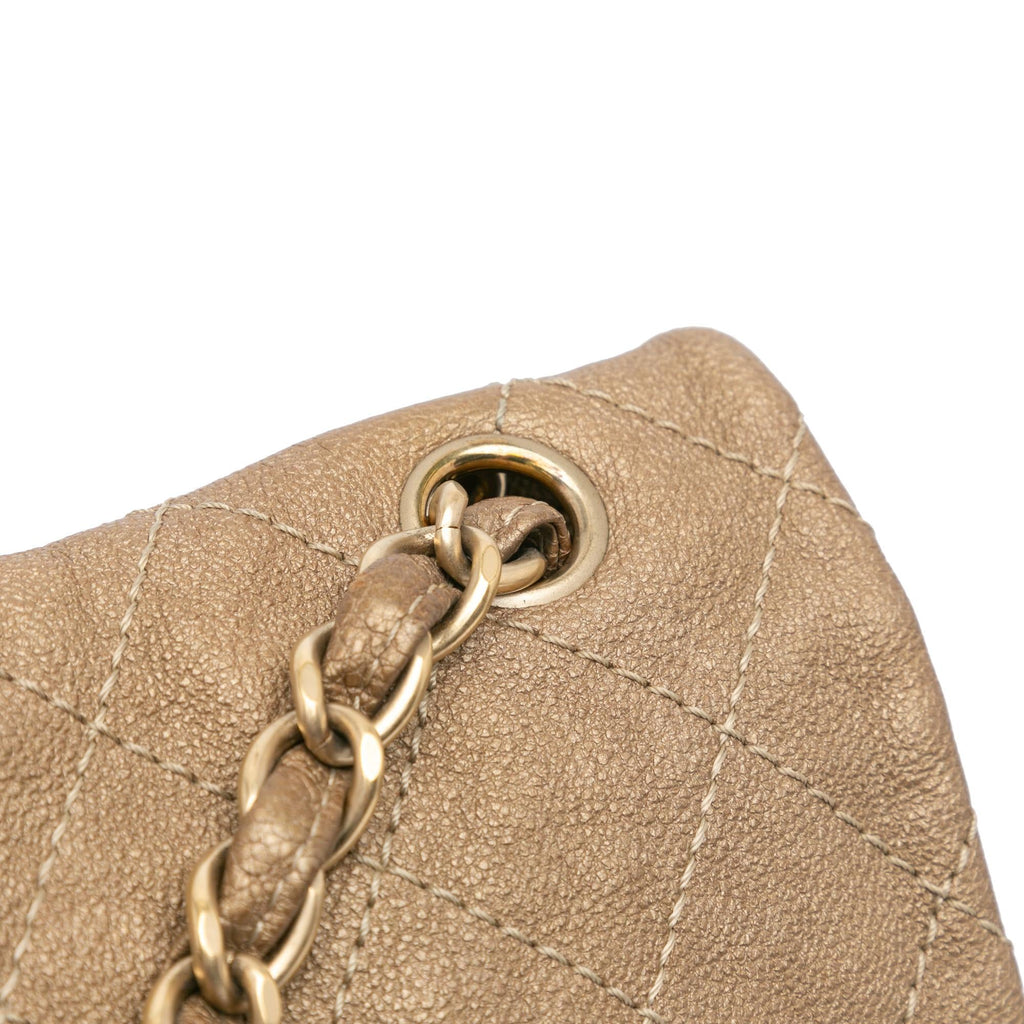 Chanel Grained Metallic Calfskin Trianon Messenger Flap