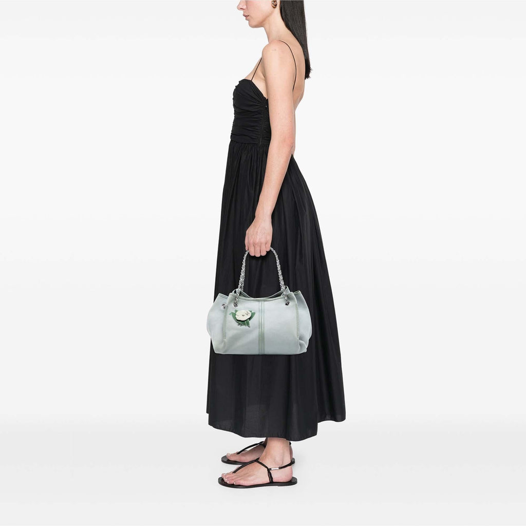 Chanel Grained Nubuck Camellia Patch Shopping Tote