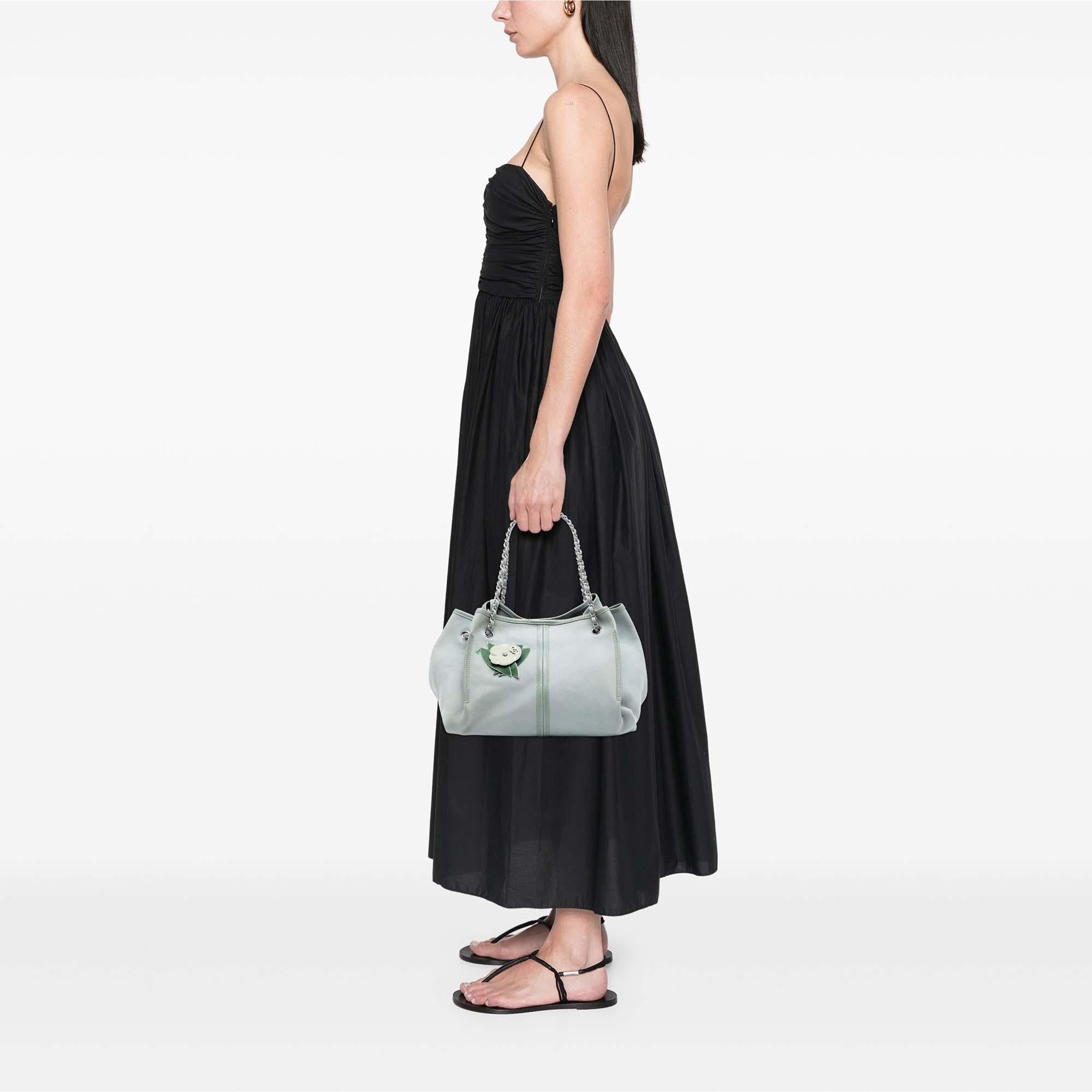Chanel Grained Nubuck Camellia Patch Shopping Tote