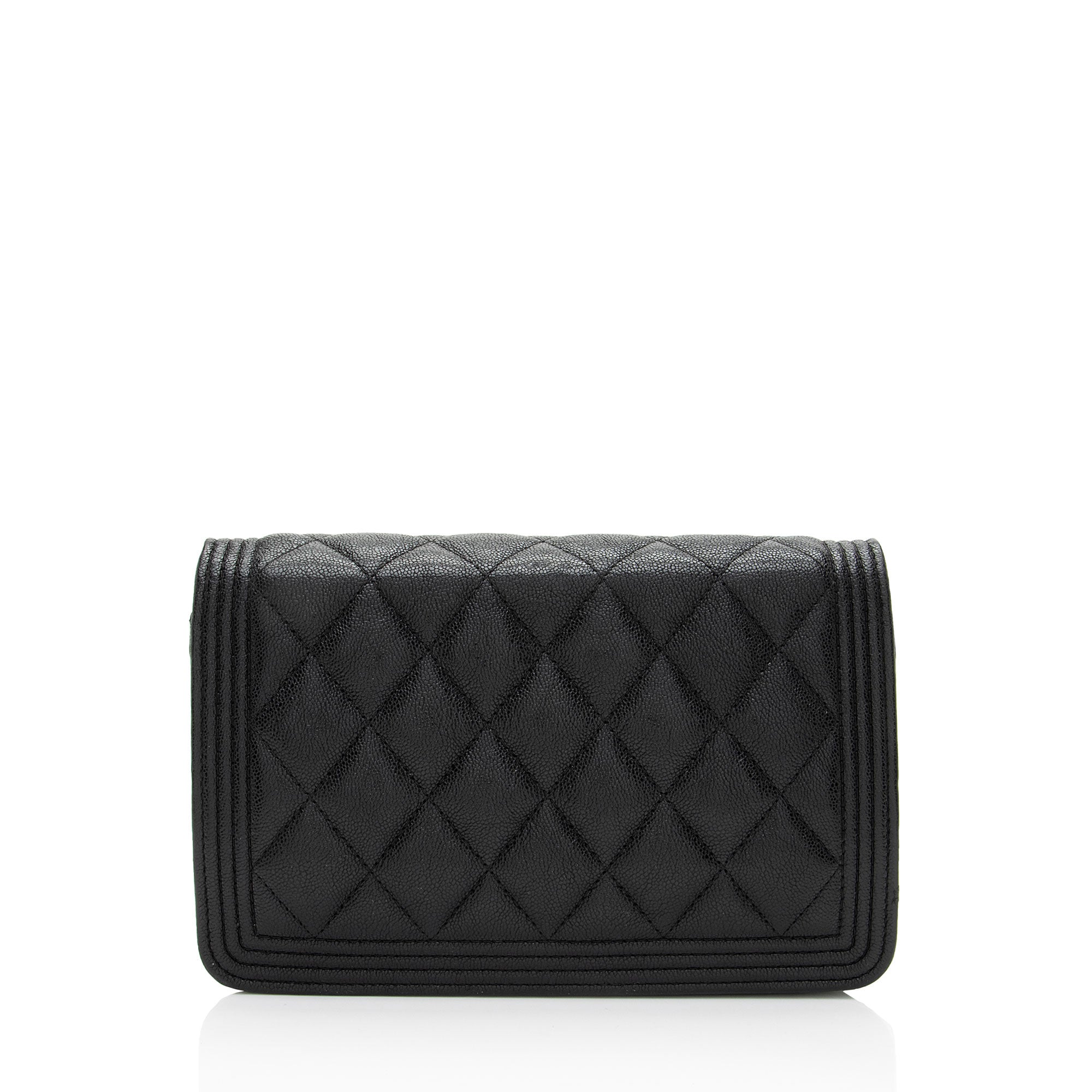Chanel Caviar Leather Boy Wallet on Chain