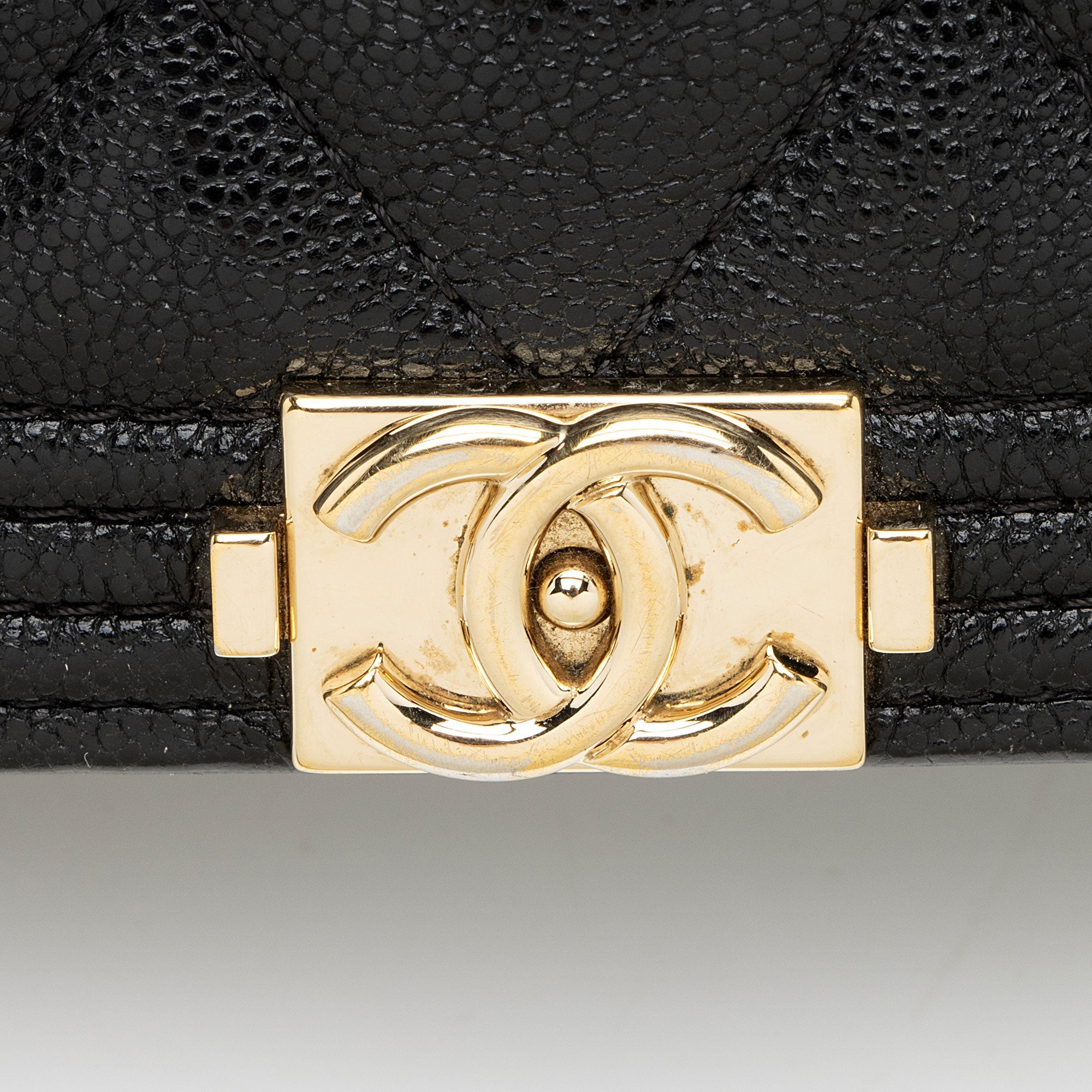 Chanel Caviar Leather Boy Wallet on Chain