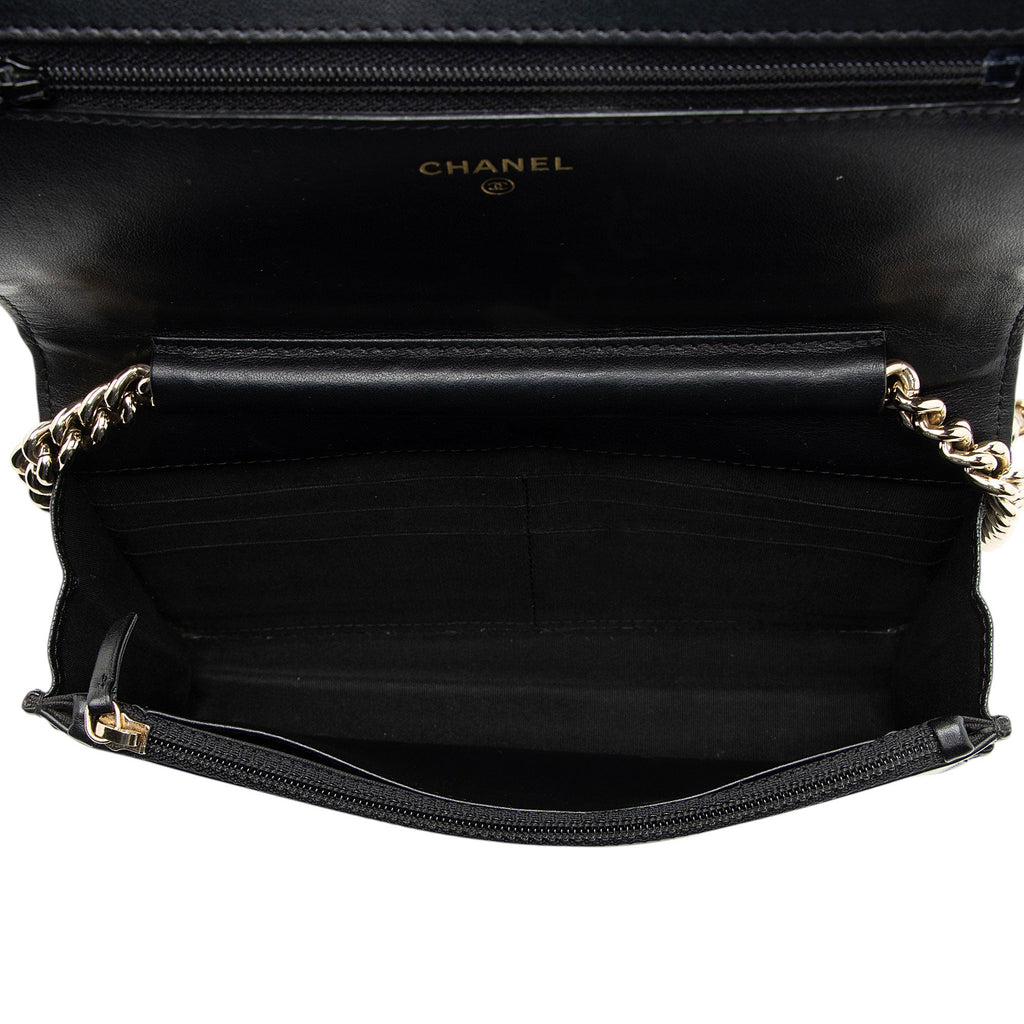 Chanel Caviar Leather Boy Wallet on Chain