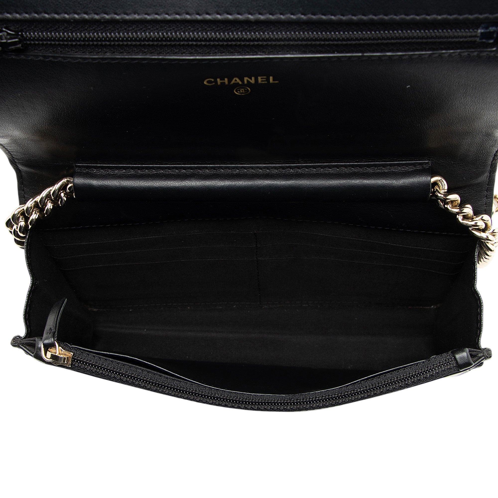 Chanel Caviar Leather Boy Wallet on Chain
