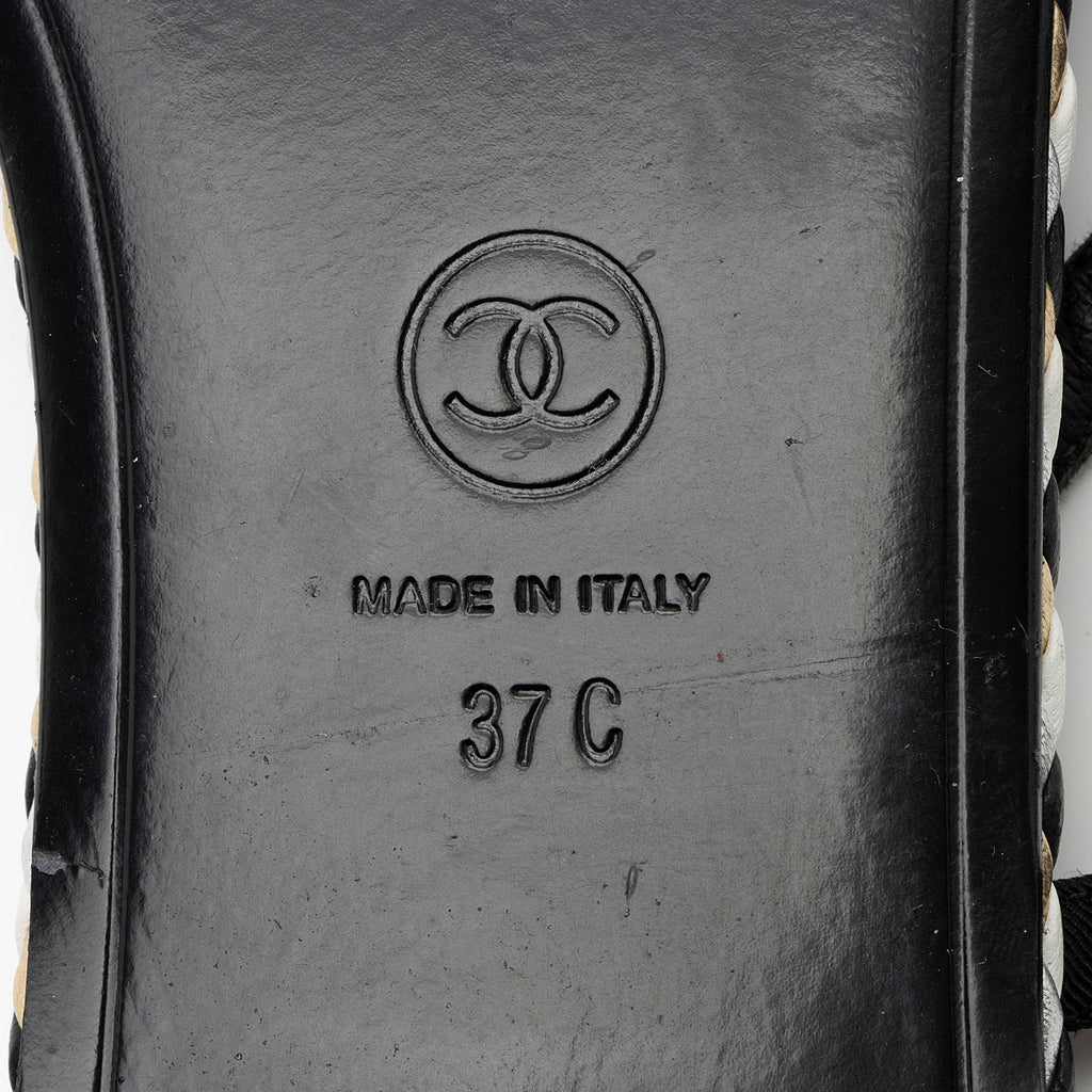 Chanel Grosgrain Chain Thong Sandals  - Size 7C / 37C