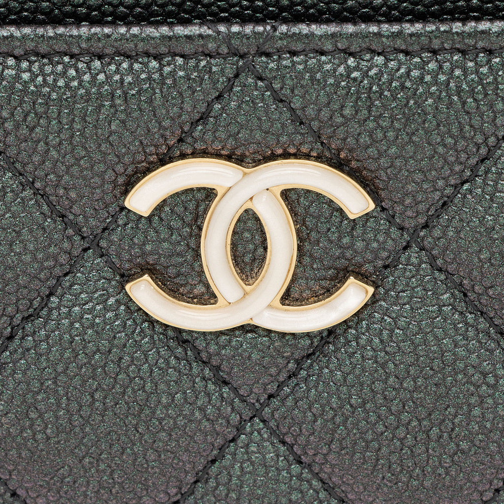 Chanel Iridescent Caviar Leather CC Card Holder
