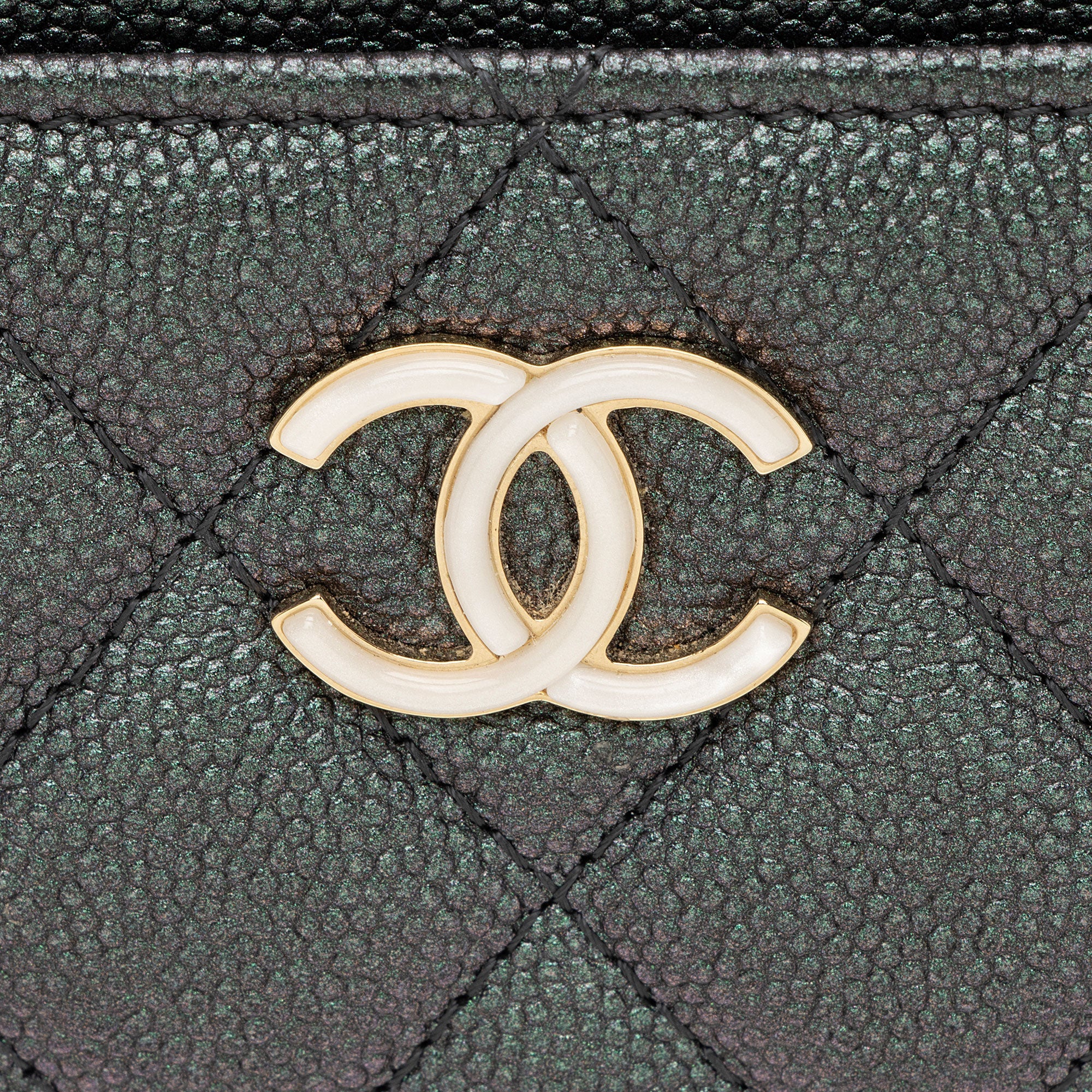 Chanel Iridescent Caviar Leather CC Card Holder
