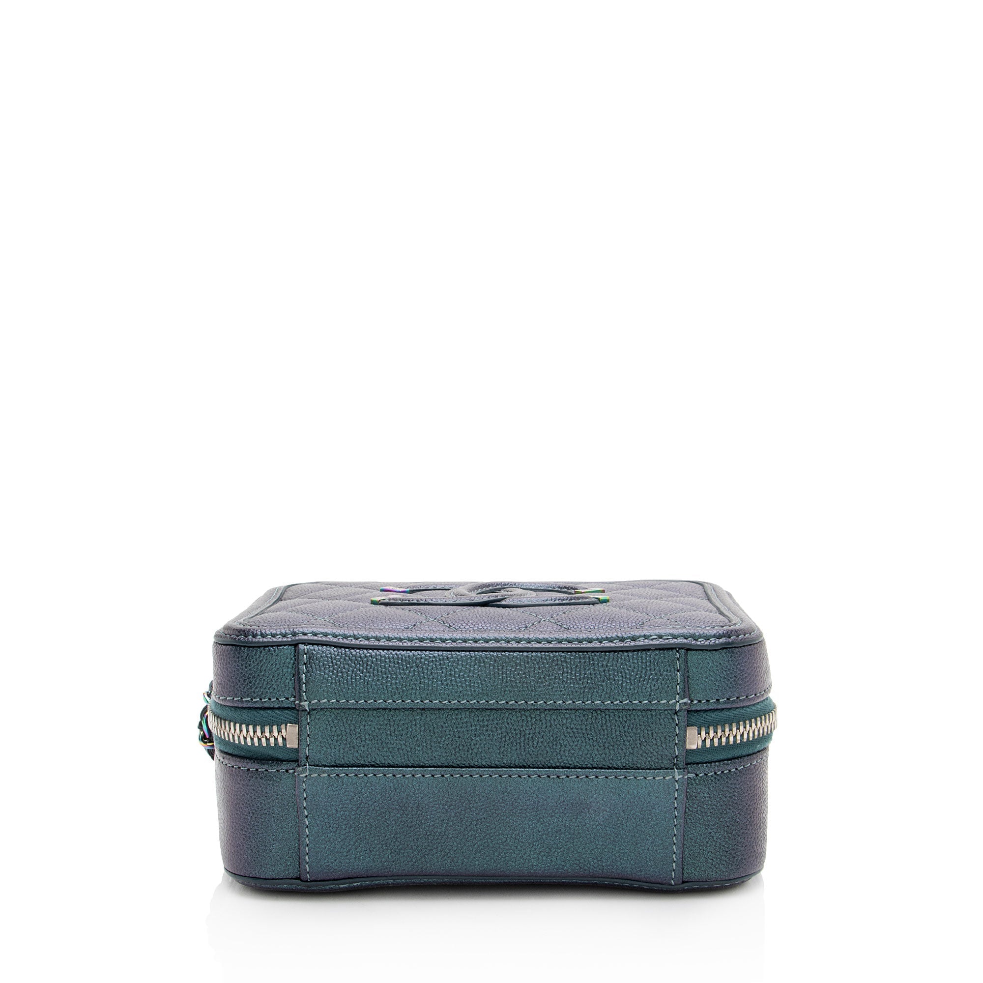 Chanel Iridescent Caviar Leather CC Filigree Small Vanity Case