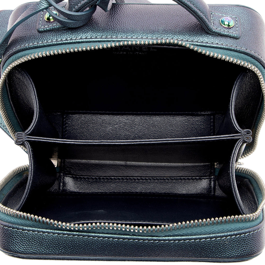 Chanel Iridescent Caviar Leather CC Filigree Small Vanity Case