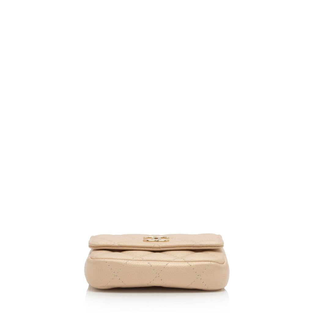 Chanel Iridescent Caviar Leather Pearl On Top Crossbody
