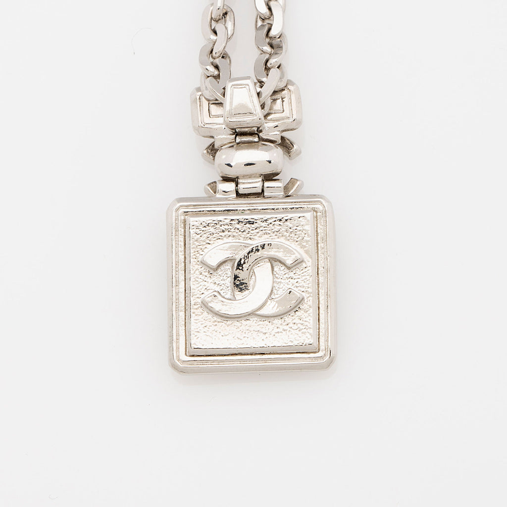 Chanel Iridescent Crystal CC Perfume Bottle Necklace