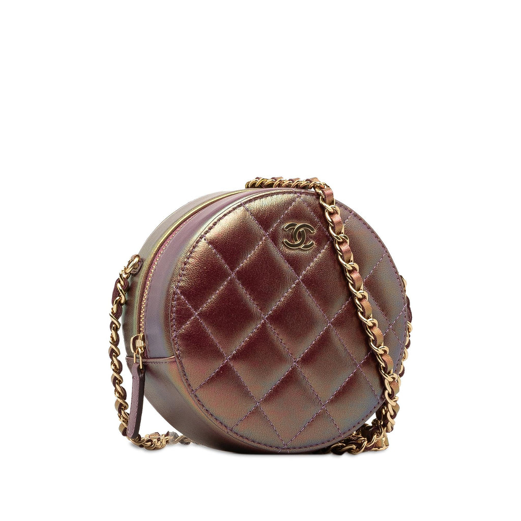 Chanel Iridescent Lambskin Round Crossbody (SHG-dOboxk)
