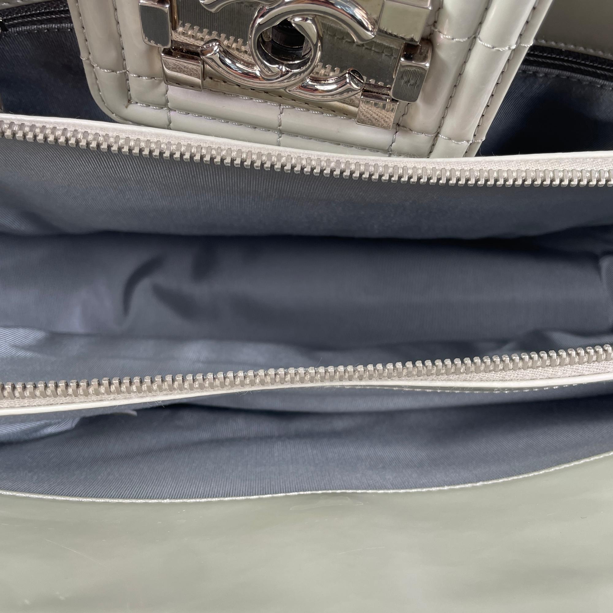 Chanel Iridescent Patent Boy Reverso Shopping Tote (SHG-zcc1Jm)