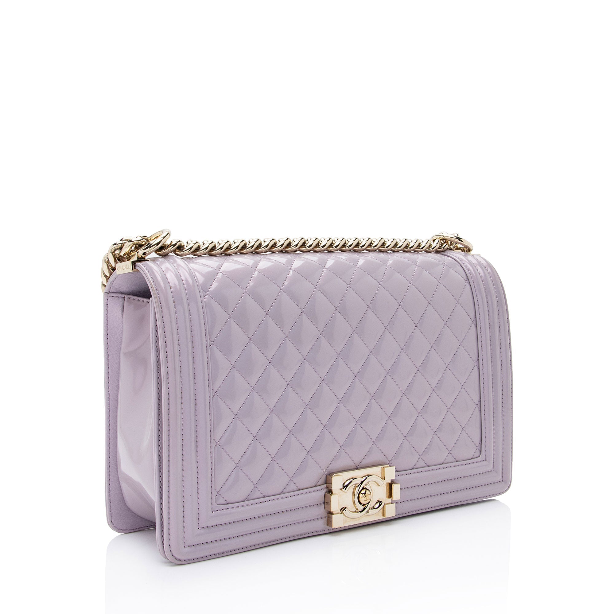 Chanel Patent Leather New Medium Boy Bag