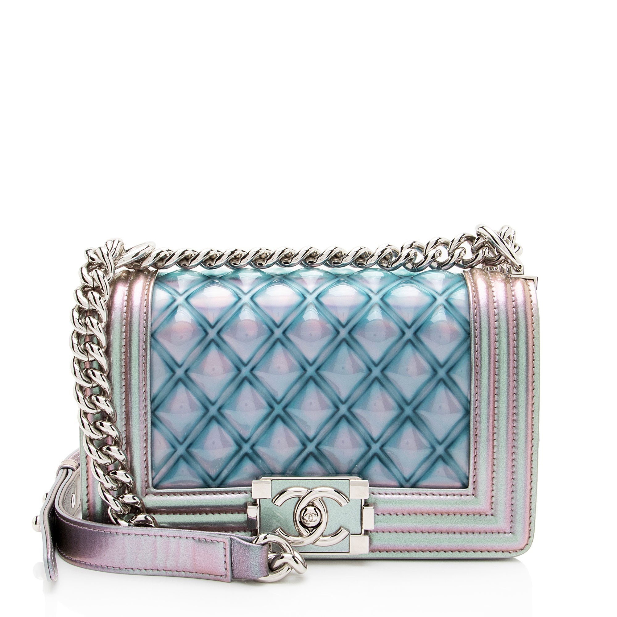 Chanel Iridescent Quilted PVC Calfskin Small Boy Bag