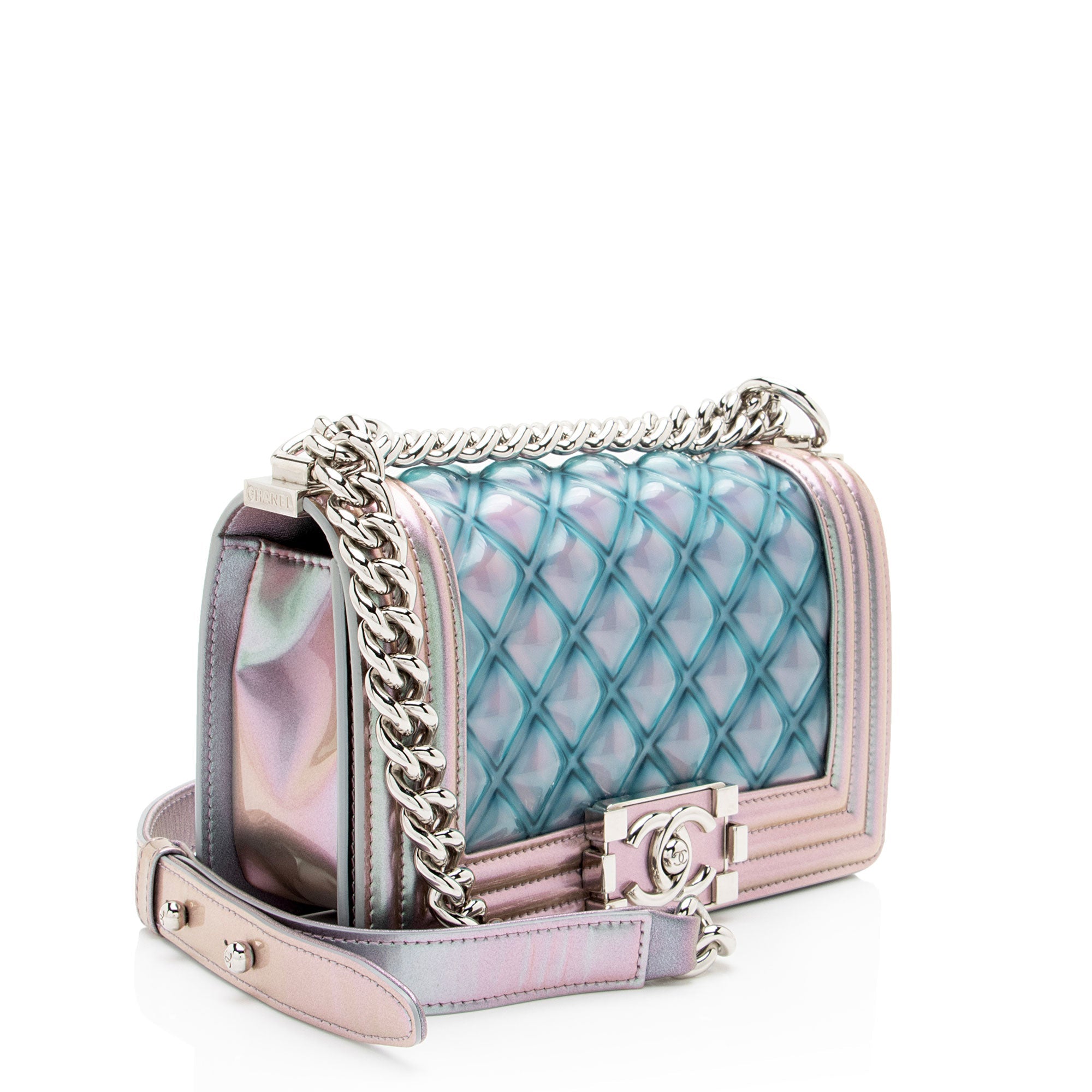 Chanel Iridescent Quilted PVC Calfskin Small Boy Bag