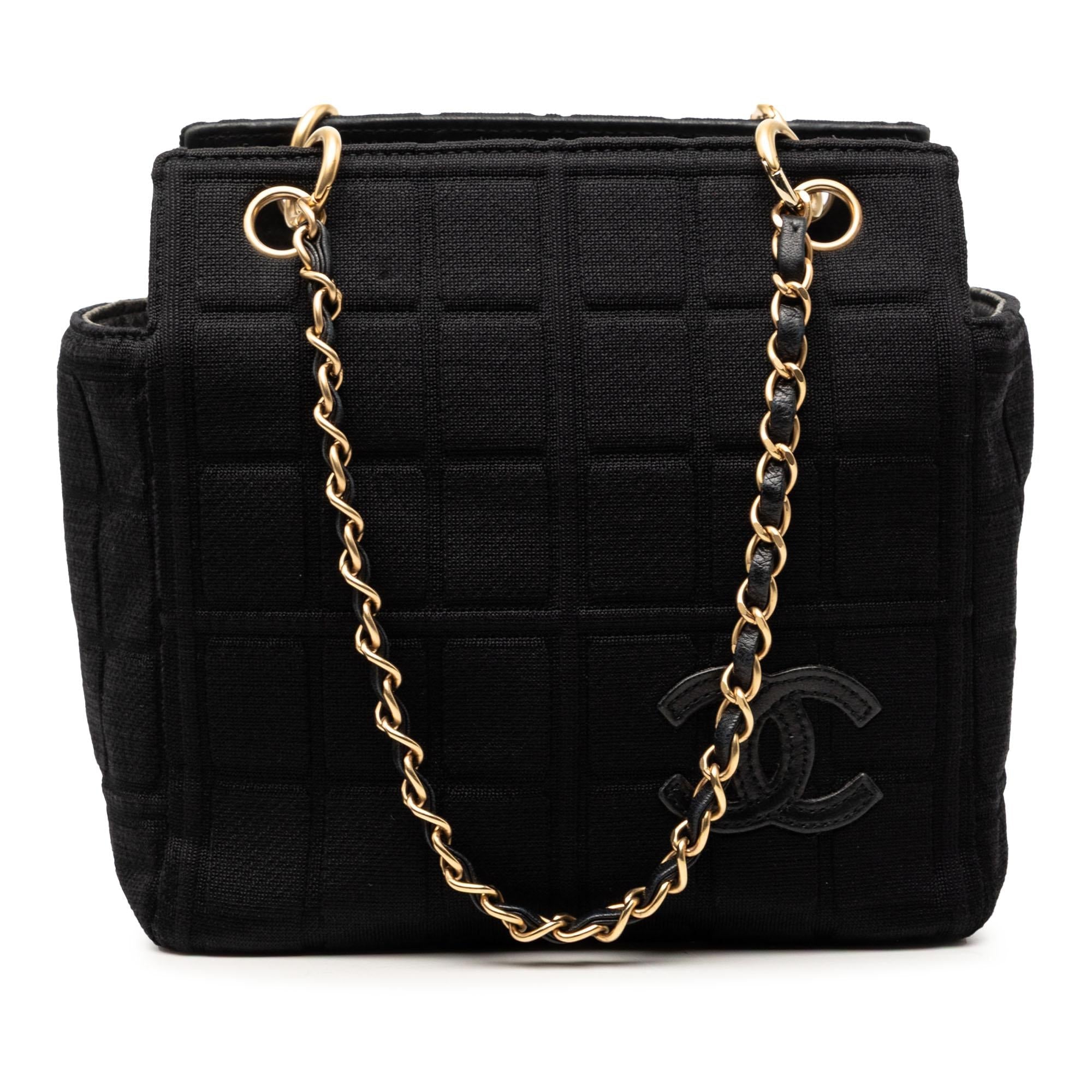 Chanel Jersey CC Chocolate Bar Shoulder Bag