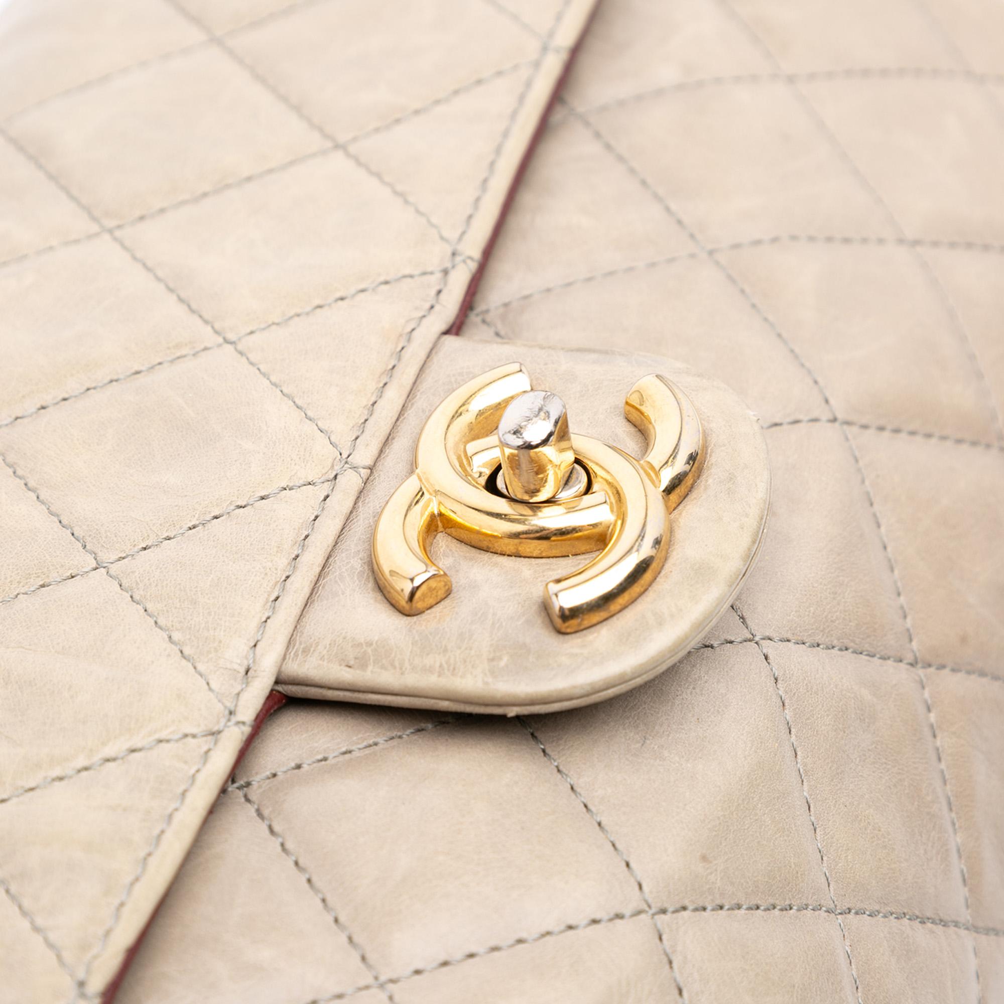 Chanel Jumbo CC Quilted Calfskin Straight Flap