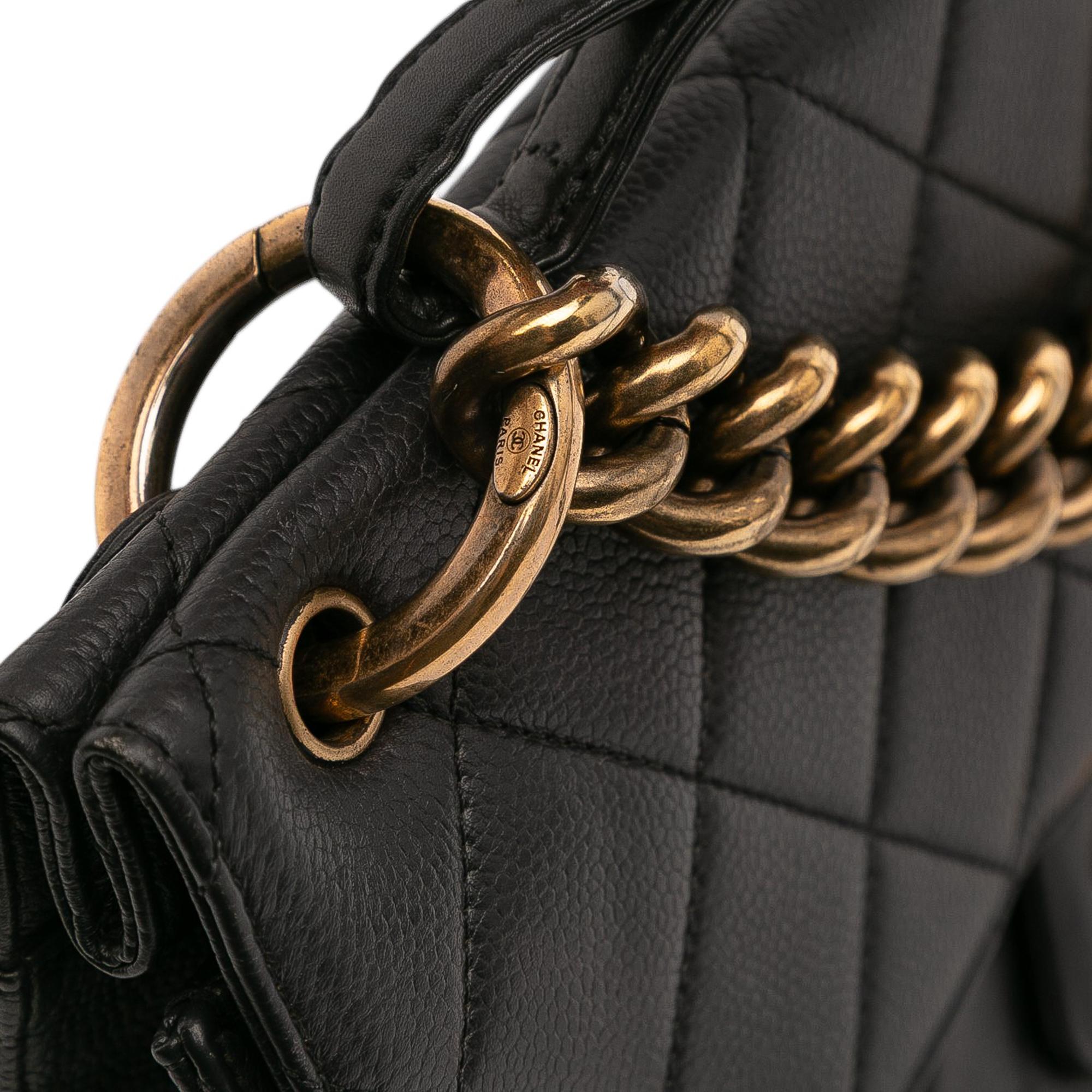 Chanel Jumbo CC Quilted Caviar Chunky Chain Flap