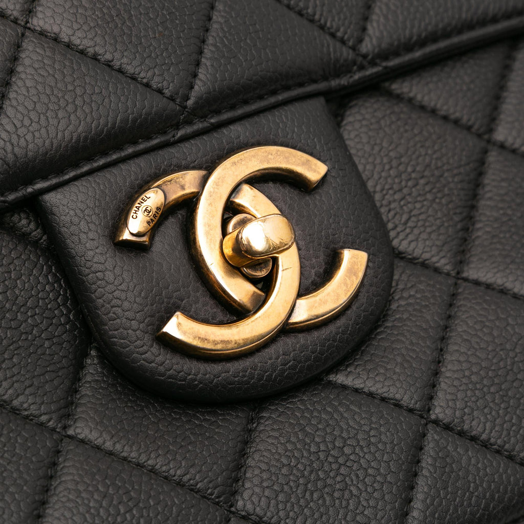 Chanel Jumbo CC Quilted Caviar Chunky Chain Flap