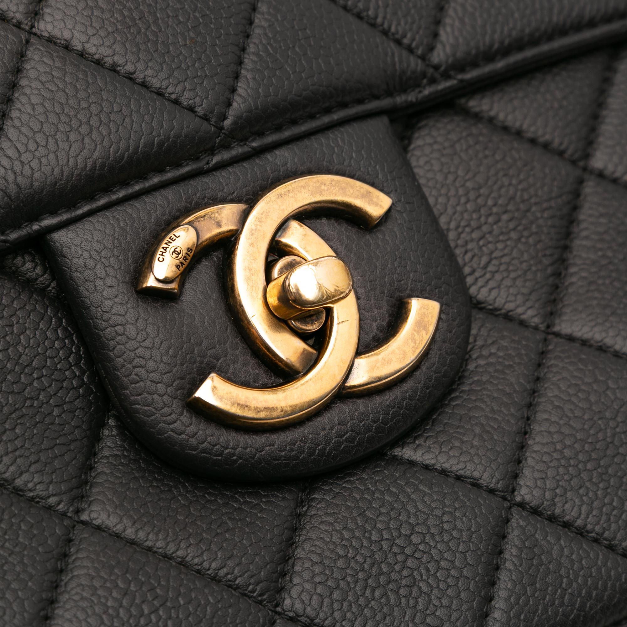 Chanel Jumbo CC Quilted Caviar Chunky Chain Flap