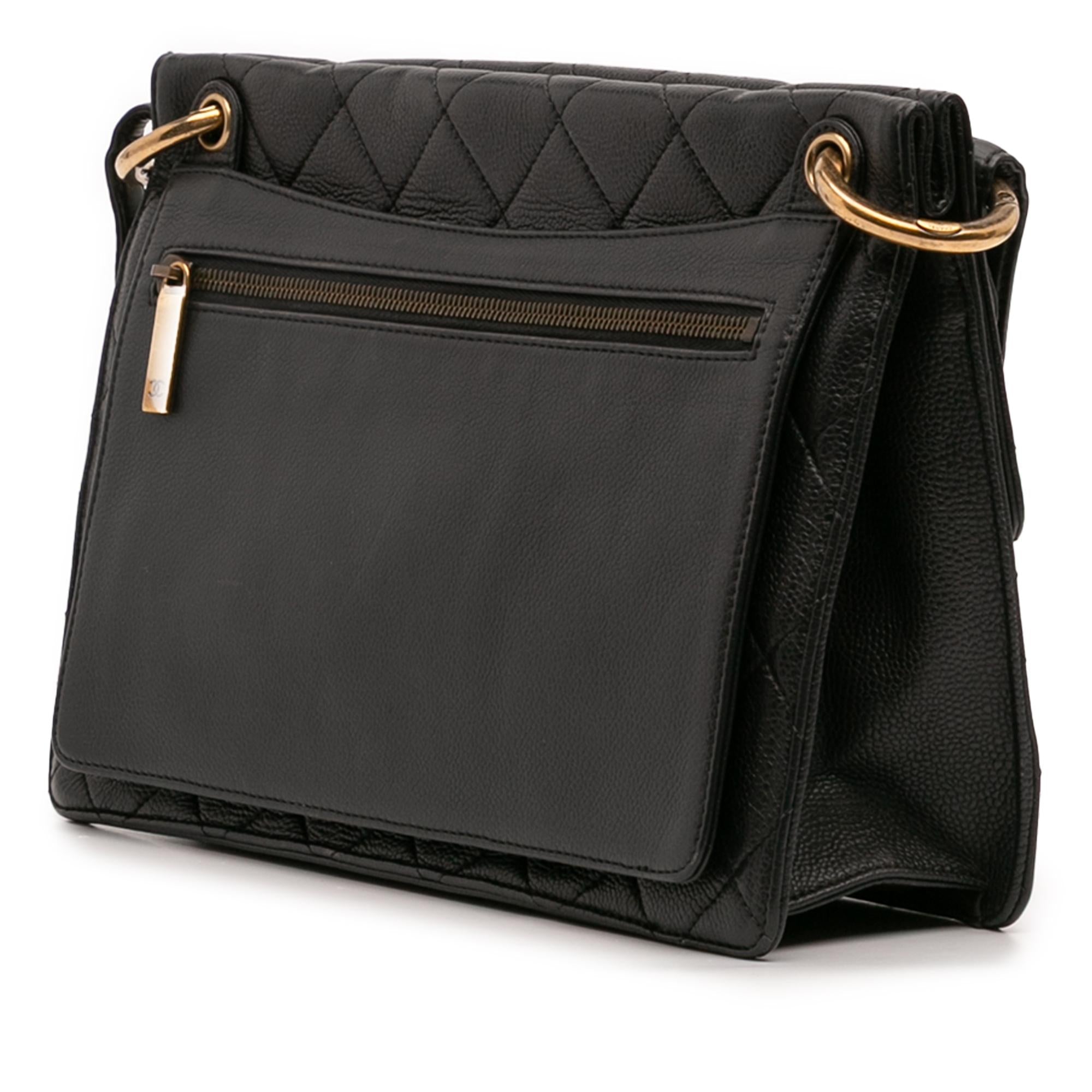 Chanel Jumbo CC Quilted Caviar Chunky Chain Flap