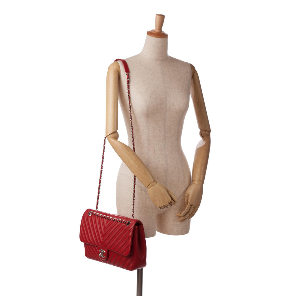Chanel Jumbo Chevron Double Flap Bag (SHG-FmRuwm)