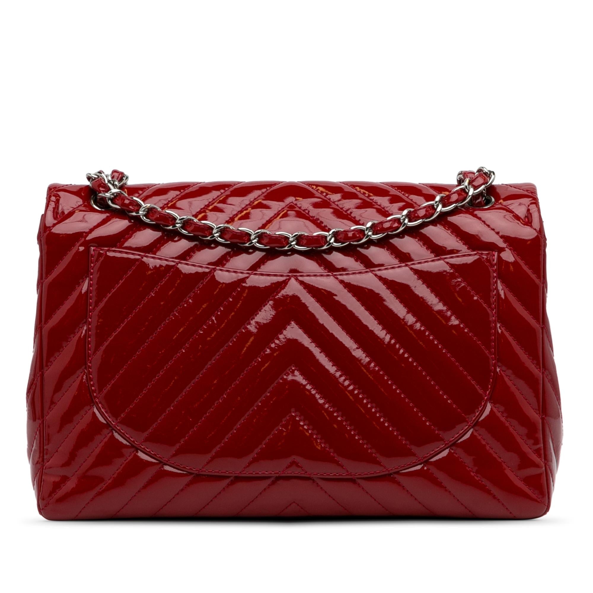 Chanel Jumbo Chevron Patent Single Flap (SHG-8b5izz)