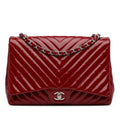 Chanel Jumbo Chevron Patent Single Flap (SHG-8b5izz)