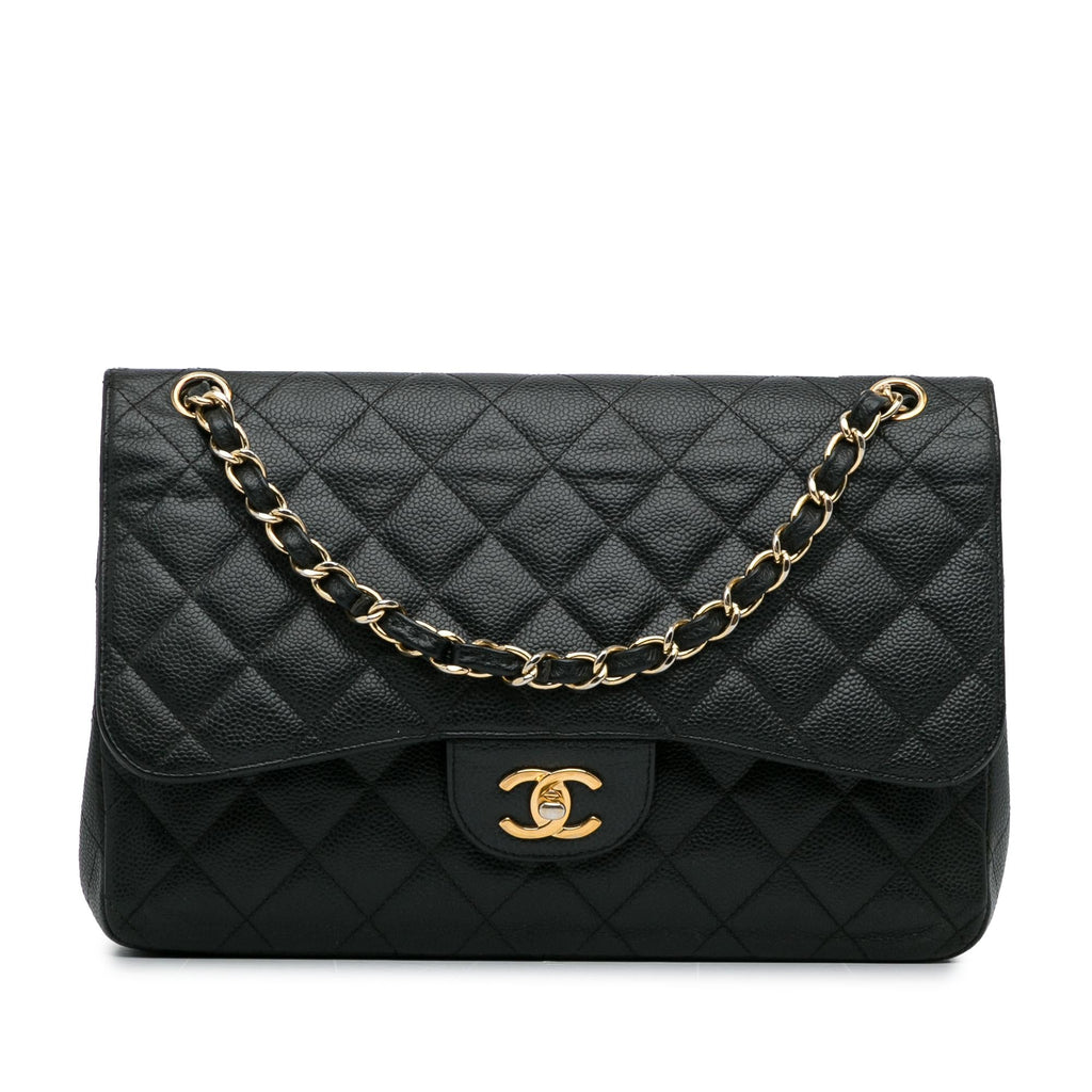 Chanel Jumbo Classic Caviar Double Flap (SHG-KP2qbj)