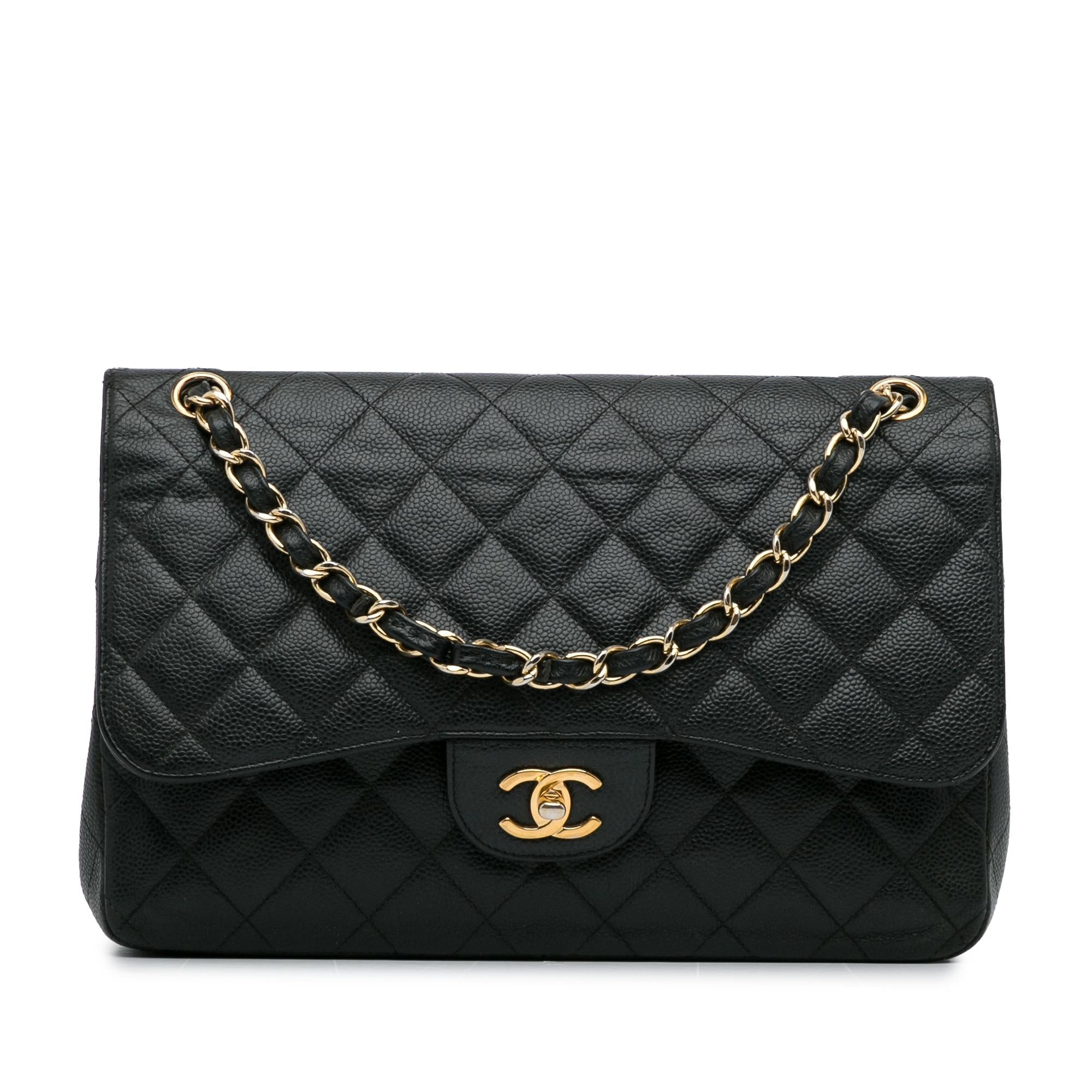 Chanel Jumbo Classic Caviar Double Flap (SHG-KP2qbj)