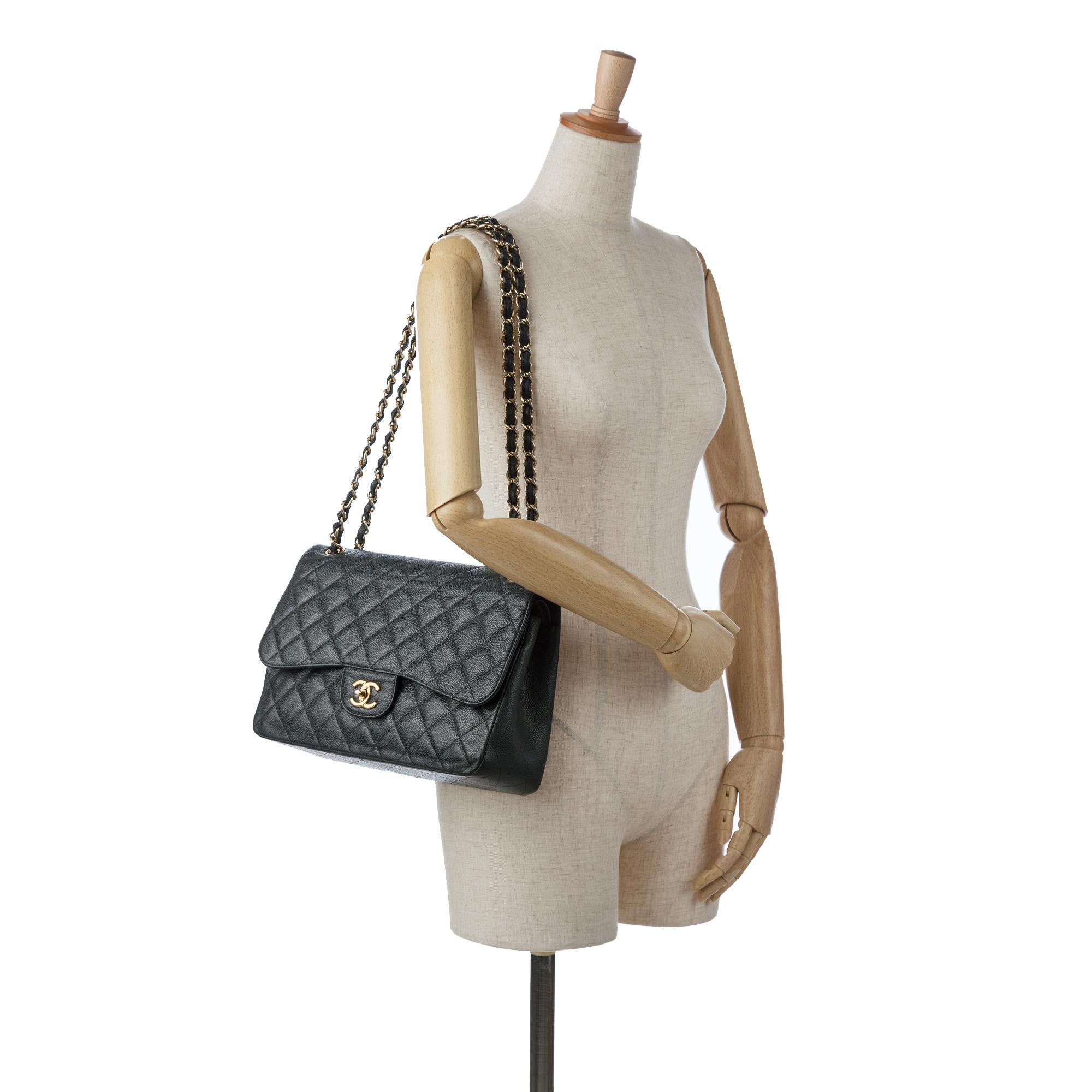 Chanel Jumbo Classic Caviar Double Flap (SHG-KP2qbj)