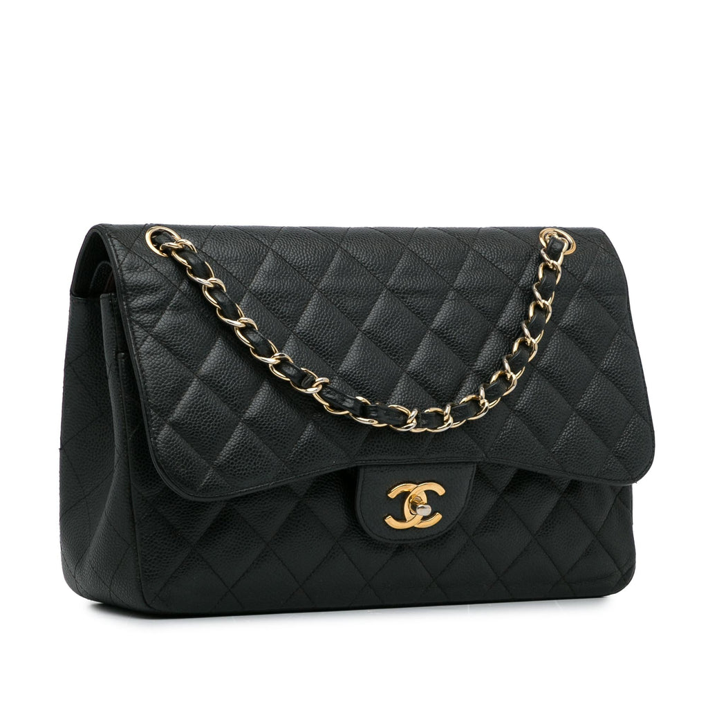 Chanel Jumbo Classic Caviar Double Flap (SHG-KP2qbj)