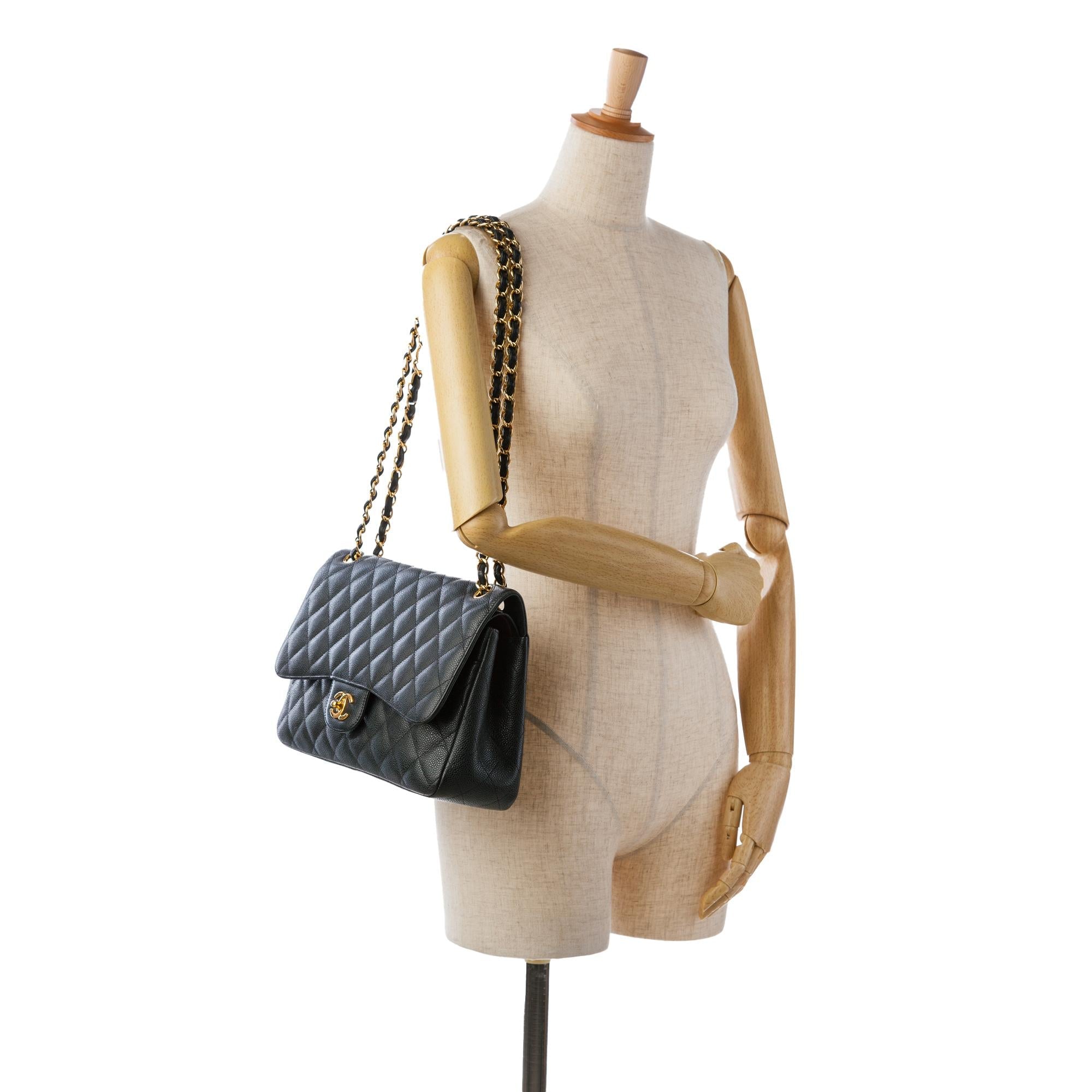 Chanel Jumbo Classic Caviar Double Flap (SHG-sybvnq)