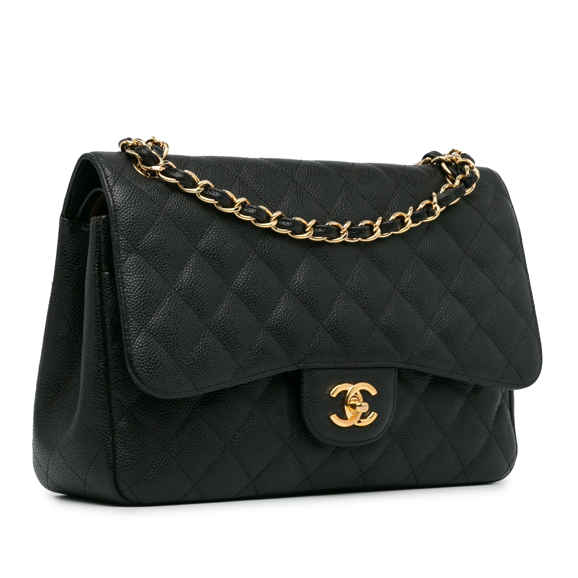 Chanel Jumbo Classic Caviar Double Flap (SHG-sybvnq)