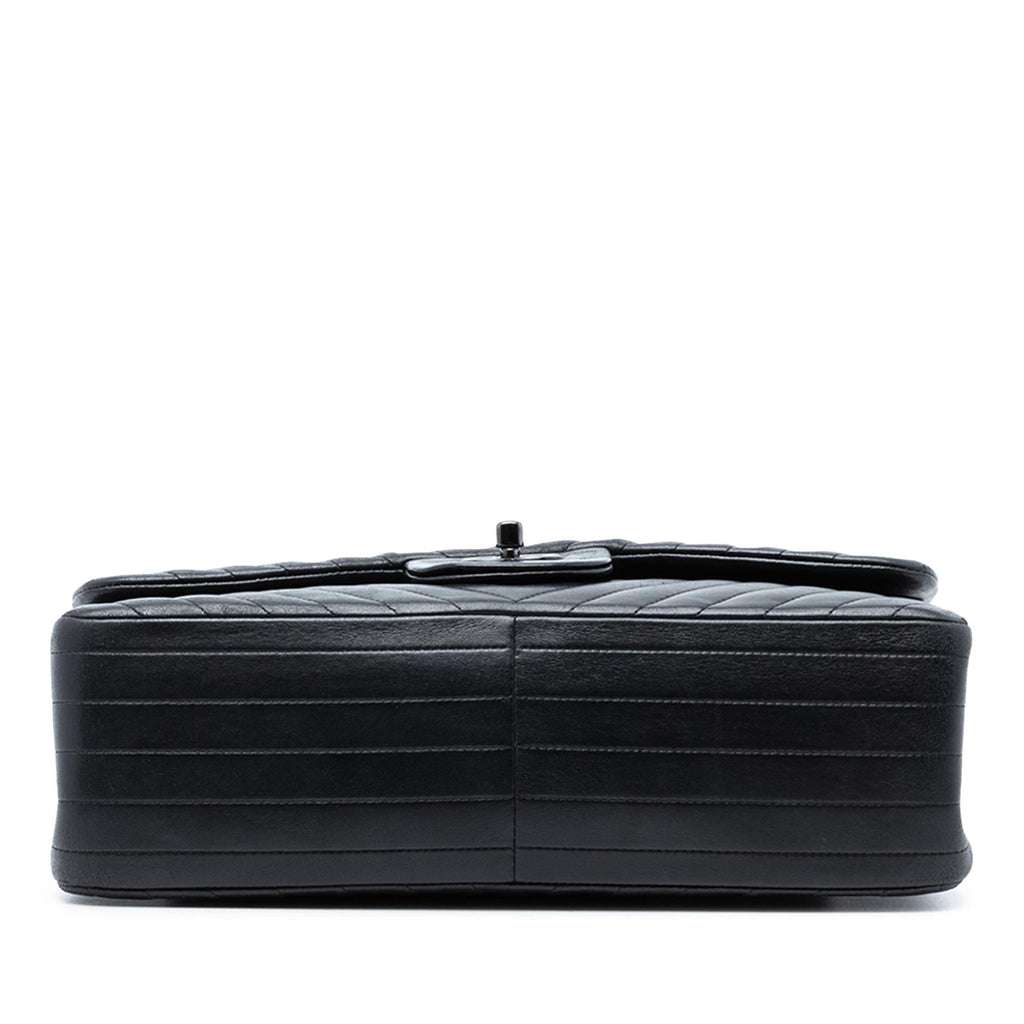 Chanel Jumbo Classic Chevron Lambskin So Black Double Flap