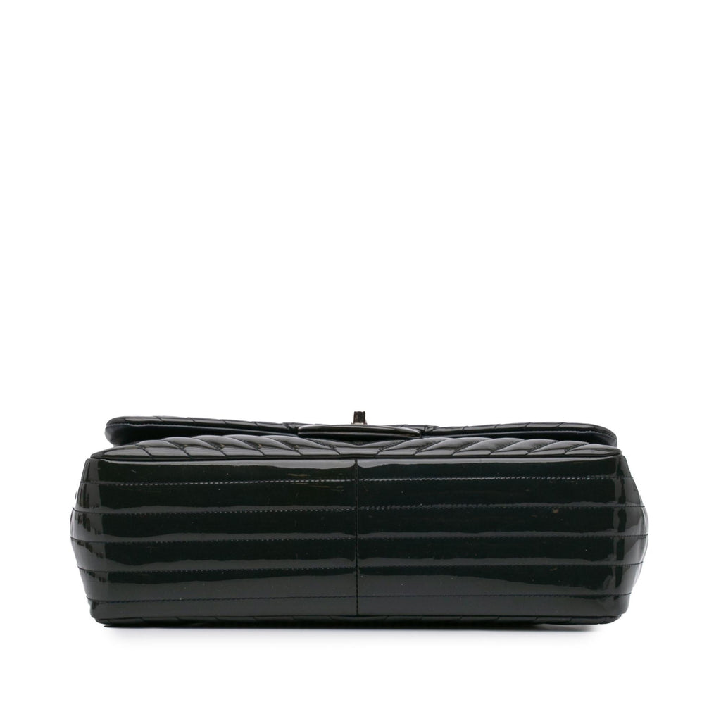 Chanel Jumbo Classic Chevron Patent Double Flap