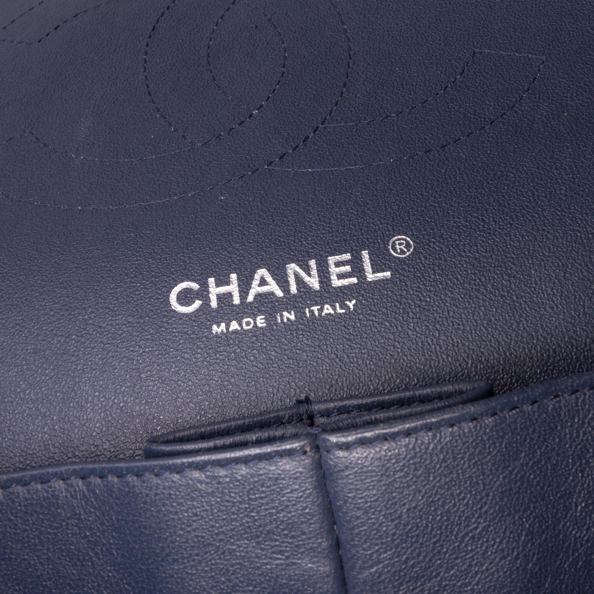 Chanel Jumbo Classic Chevron Patent Double Flap
