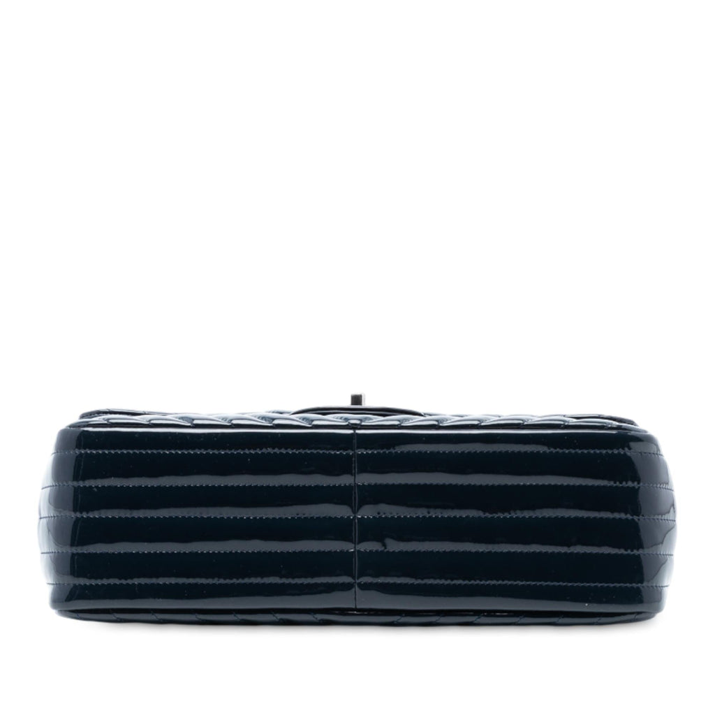 Chanel Jumbo Classic Chevron Patent Double Flap