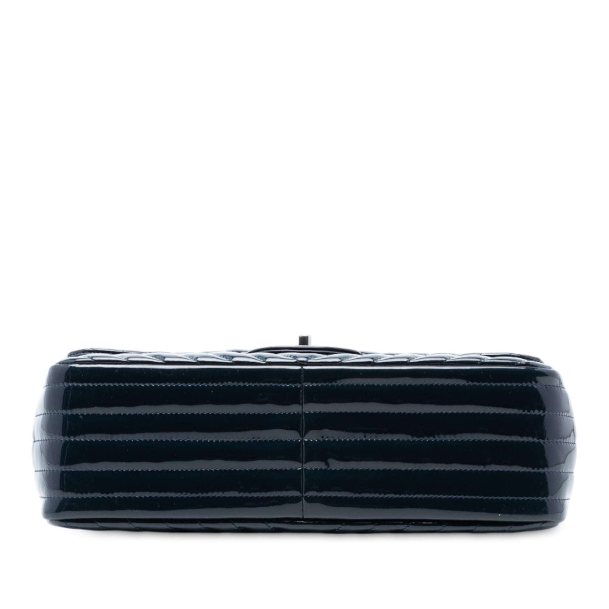 Chanel Jumbo Classic Chevron Patent Double Flap