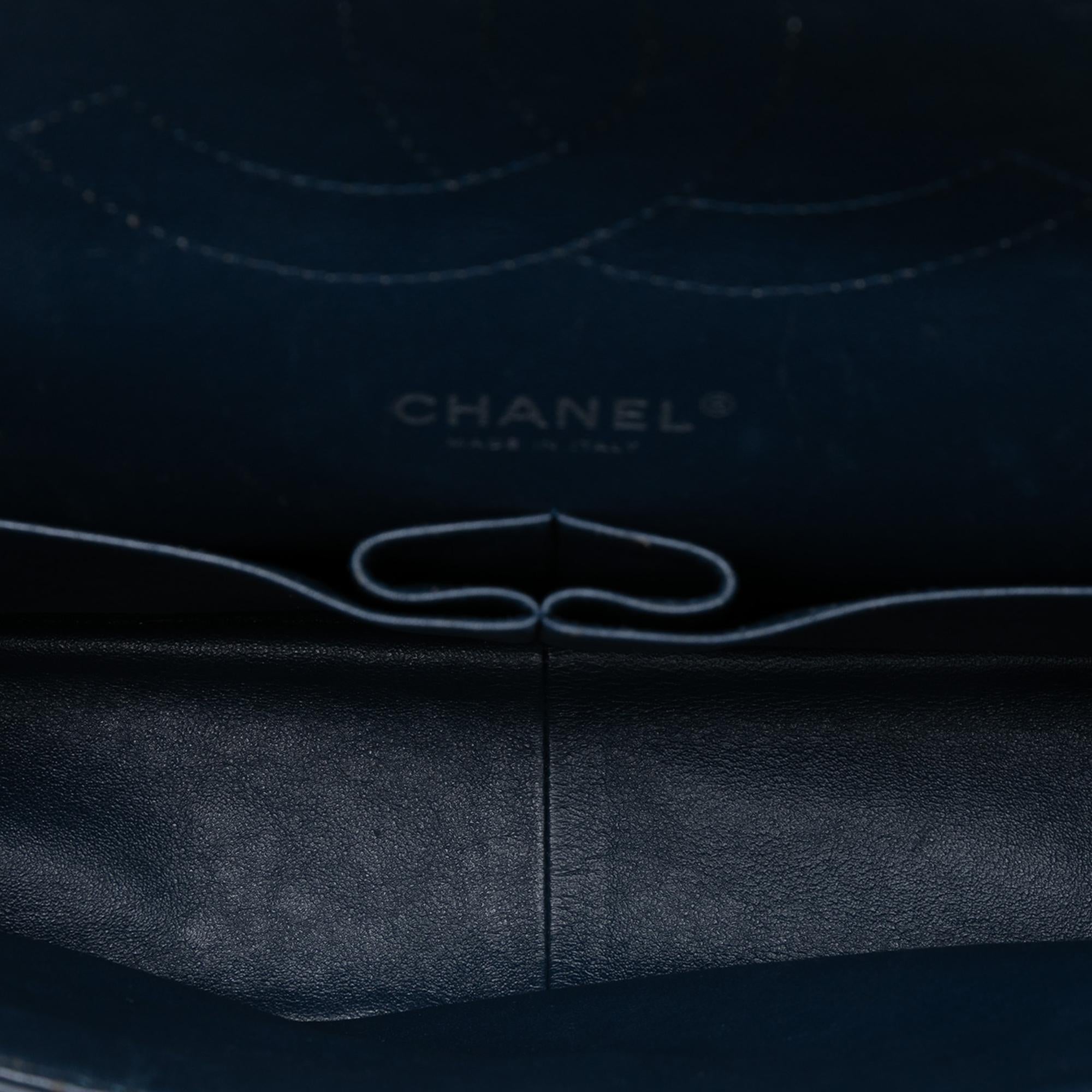 Chanel Jumbo Classic Chevron Patent Double Flap
