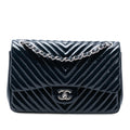Chanel Jumbo Classic Chevron Patent Double Flap